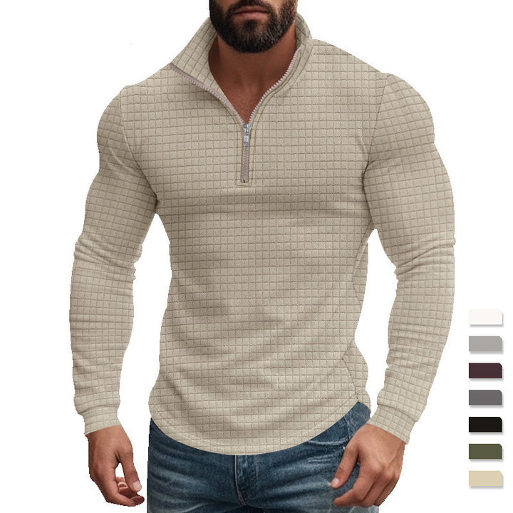 Herren Funktionsshirt mit hohem Kragen und strukturiertem Design Aliams