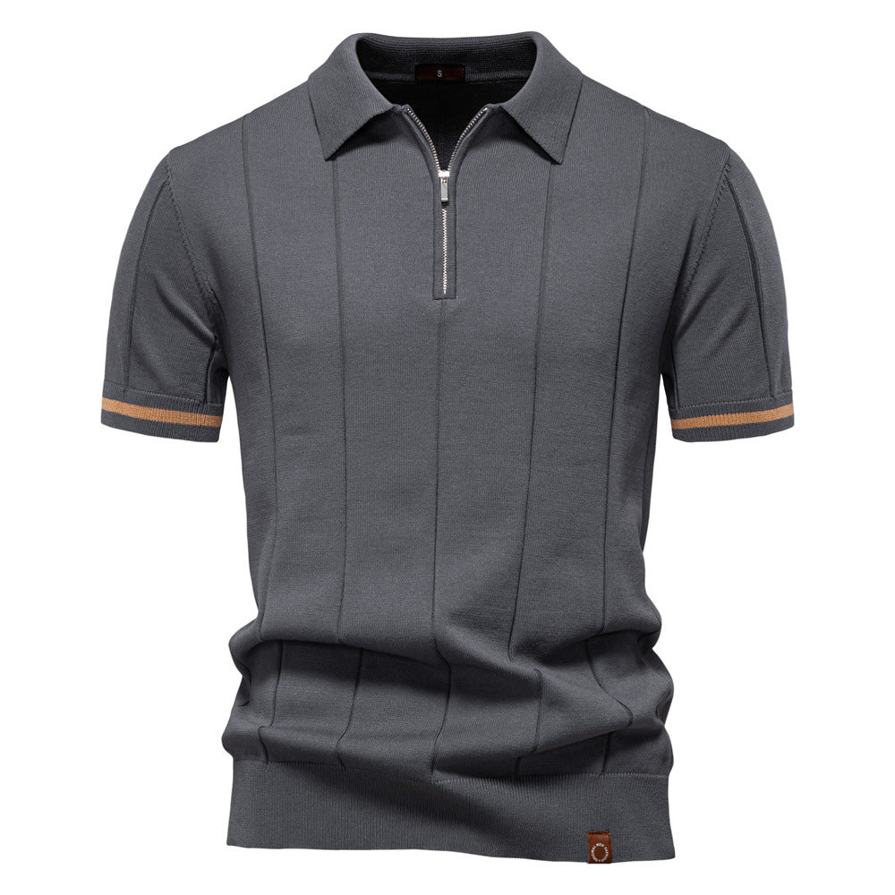 Herren Polohemd mit kurzer Knopfleiste und strukturiertem Design Aliams