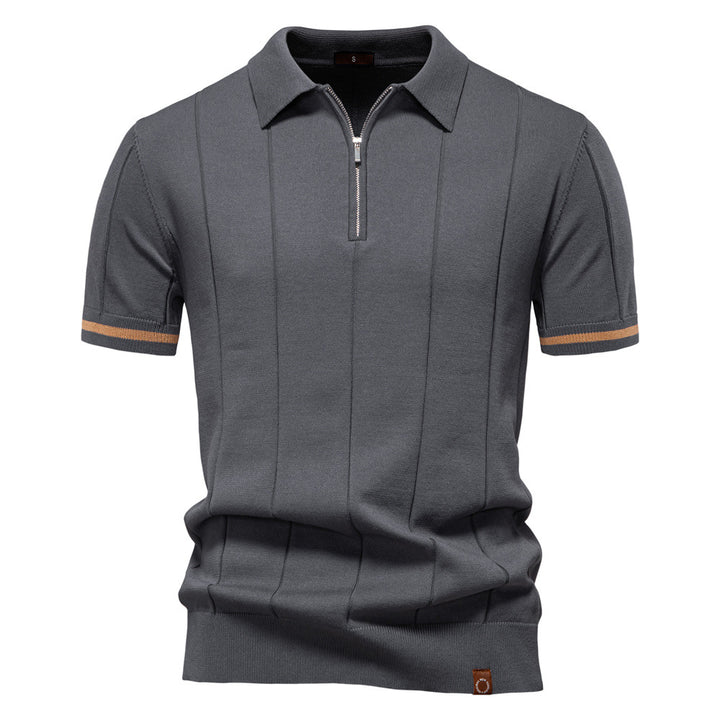 Herren Polohemd mit kurzer Knopfleiste und strukturiertem Design Aliams