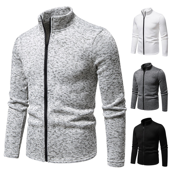 Herren Fleecejacke mit hohem Kragen und praktischem Reißverschluss Aliams