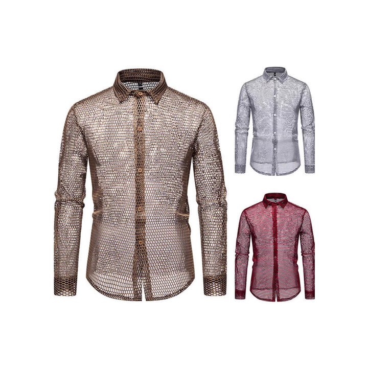 Herren elegante Netzhemd mit exklusivem Design und atmungsaktiven Eigenschaften Aliams