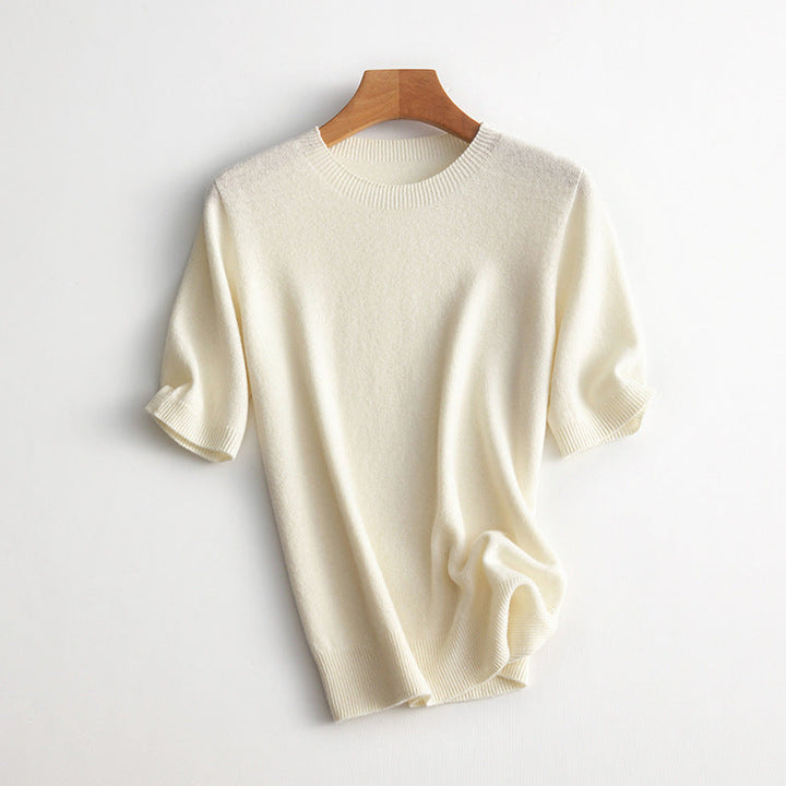 Damen Kurzarm Cashmere-Mix Pullover Aliams