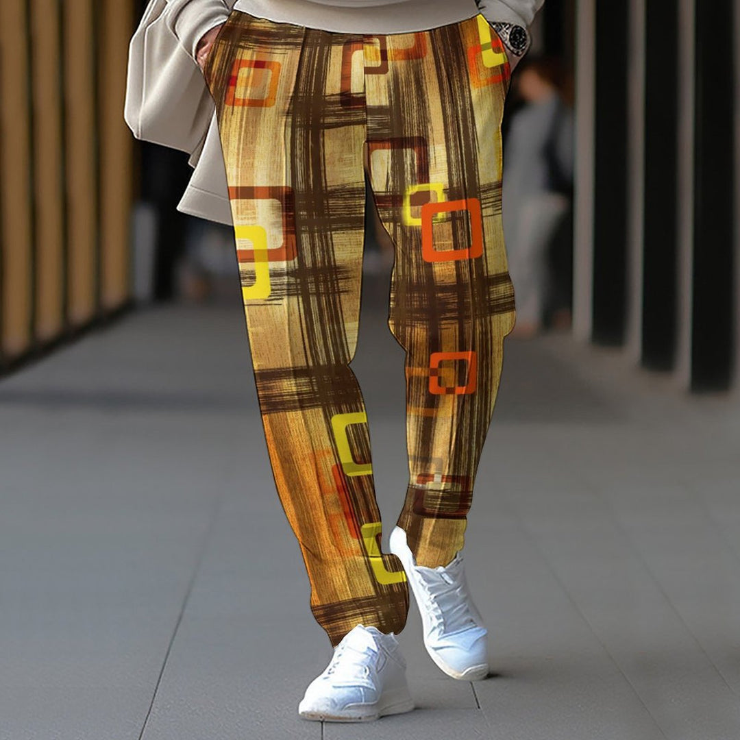 Herren elegante Freizeithose mit seitlichen Eingrifftaschen und geradem Schnitt Aliams