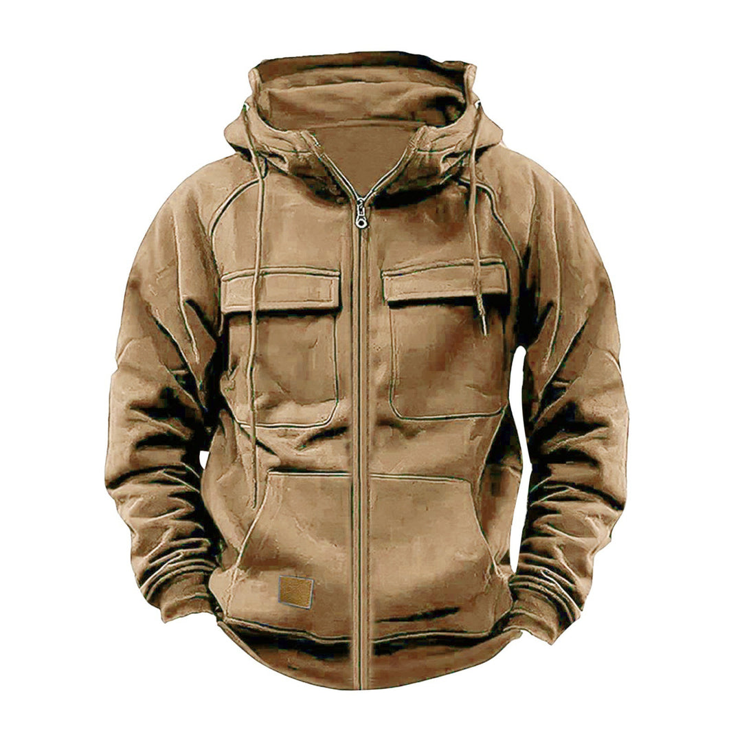 Herren Utility-Hoodie mit praktischen Taschen und Reißverschluss Aliams