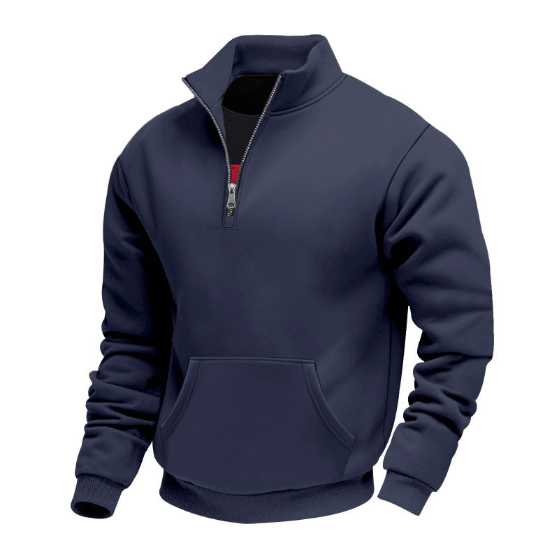 Herren Fleece pullover mit halbem Reißverschluss Aliams