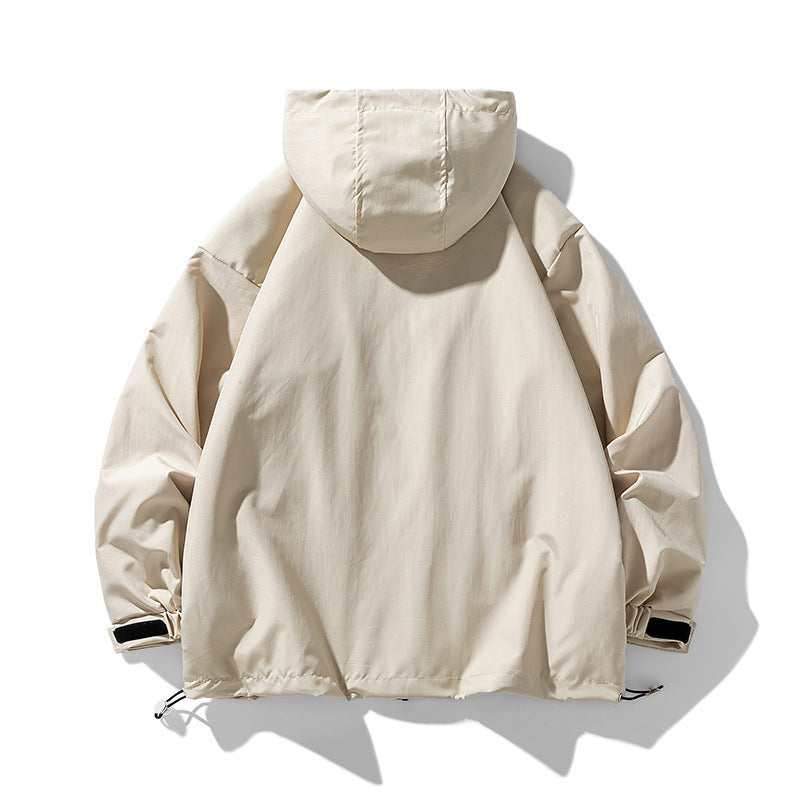 Unisex Funktionsjacke mit multifunktionalen Taschen und verstellbarem Kapuzenschutz Aliams