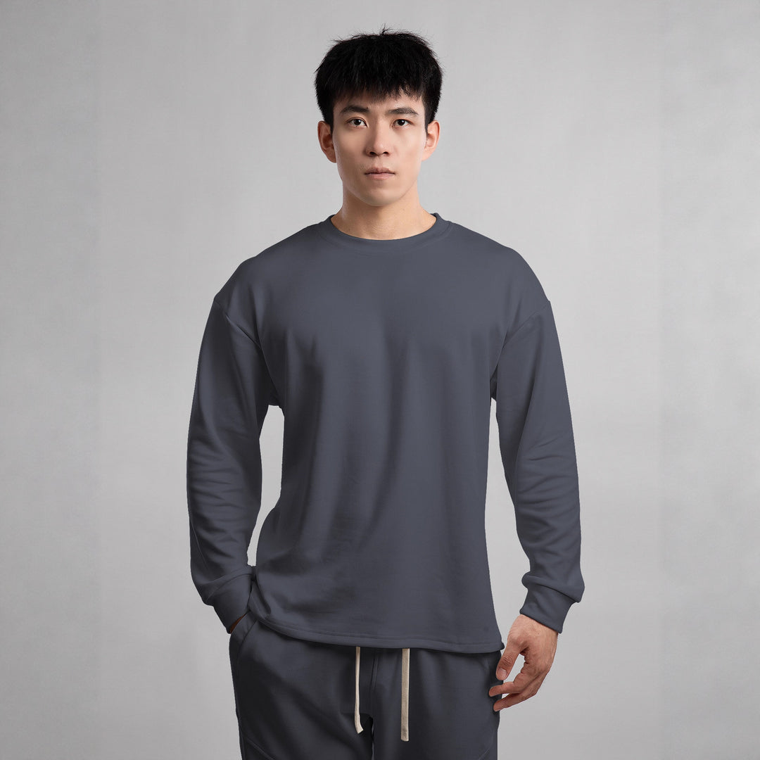 Herren Freizeit Langarmshirt mit weichem Griff und lässigem Schnitt Aliams