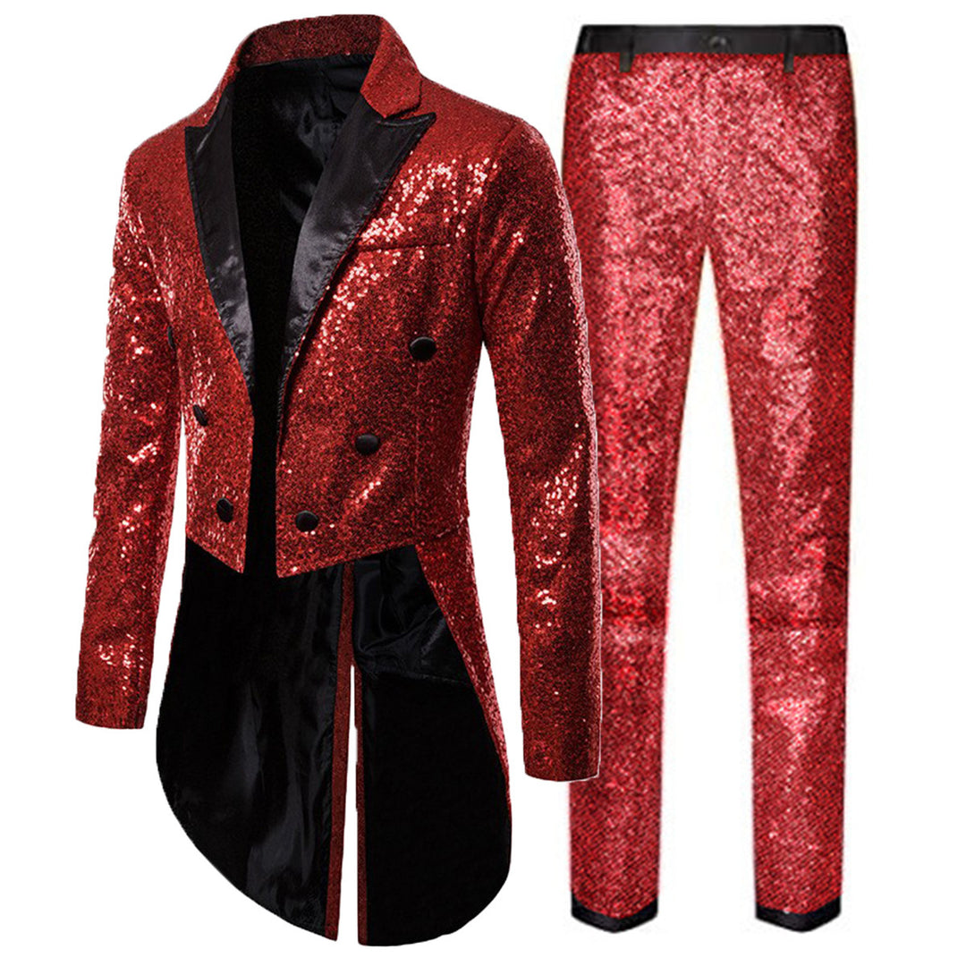 Herren Glitzerndes Paillettenanzug-Set Aliams