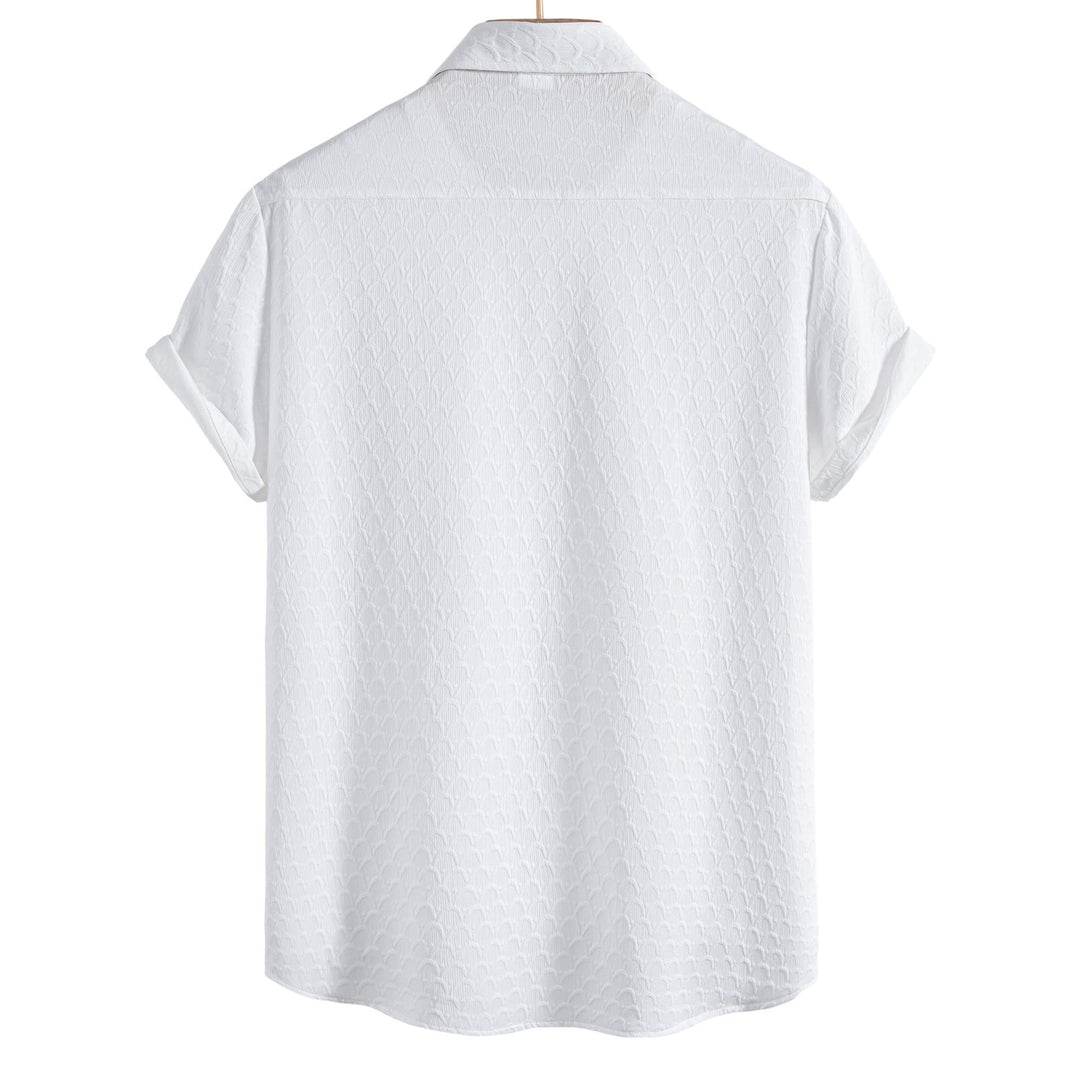 Herren Kurzarmhemd aus atmungsaktiver, strukturierter Baumwolle mit modernem Schnitt Aliams