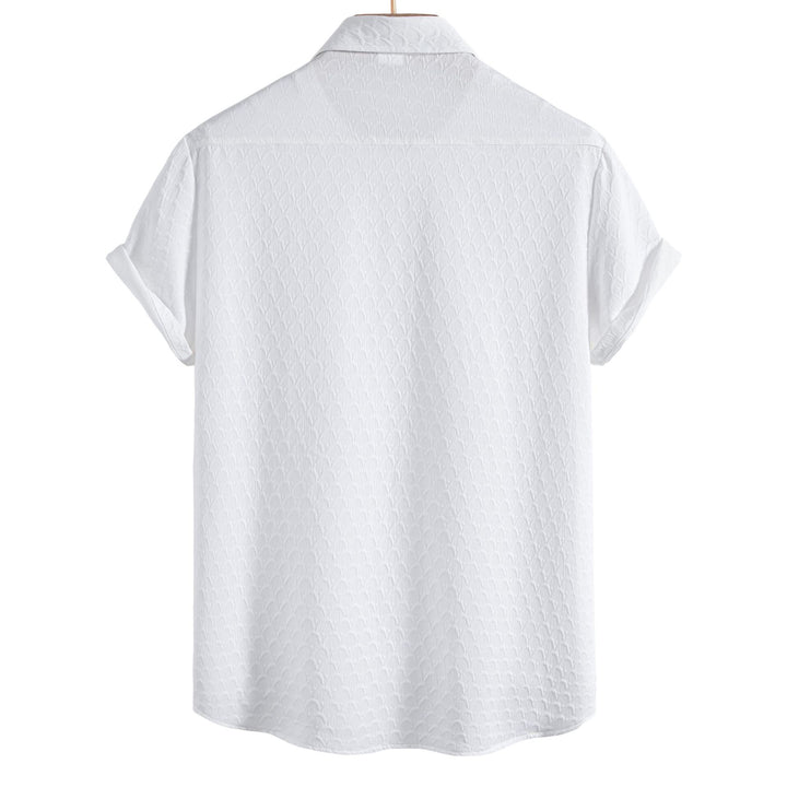 Herren Kurzarmhemd aus atmungsaktiver, strukturierter Baumwolle mit modernem Schnitt Aliams