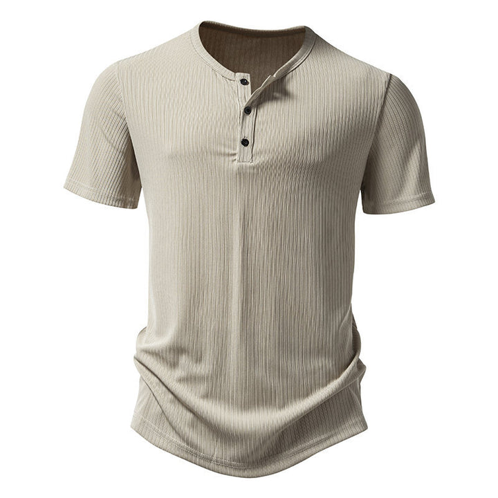 Herren Kurzarm-Henley-Shirt mit strukturiertem Design Aliams