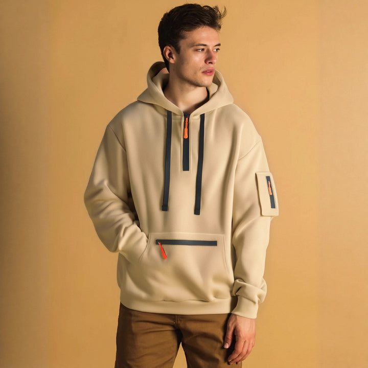 Herren sportlicher Hoodie mit praktischen Taschen und modischem Reißverschluss Aliams