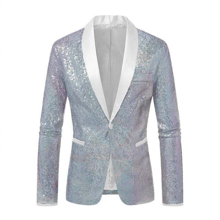 Herren Funkelnder Paillettenblazer mit modernem Schnitt Aliams