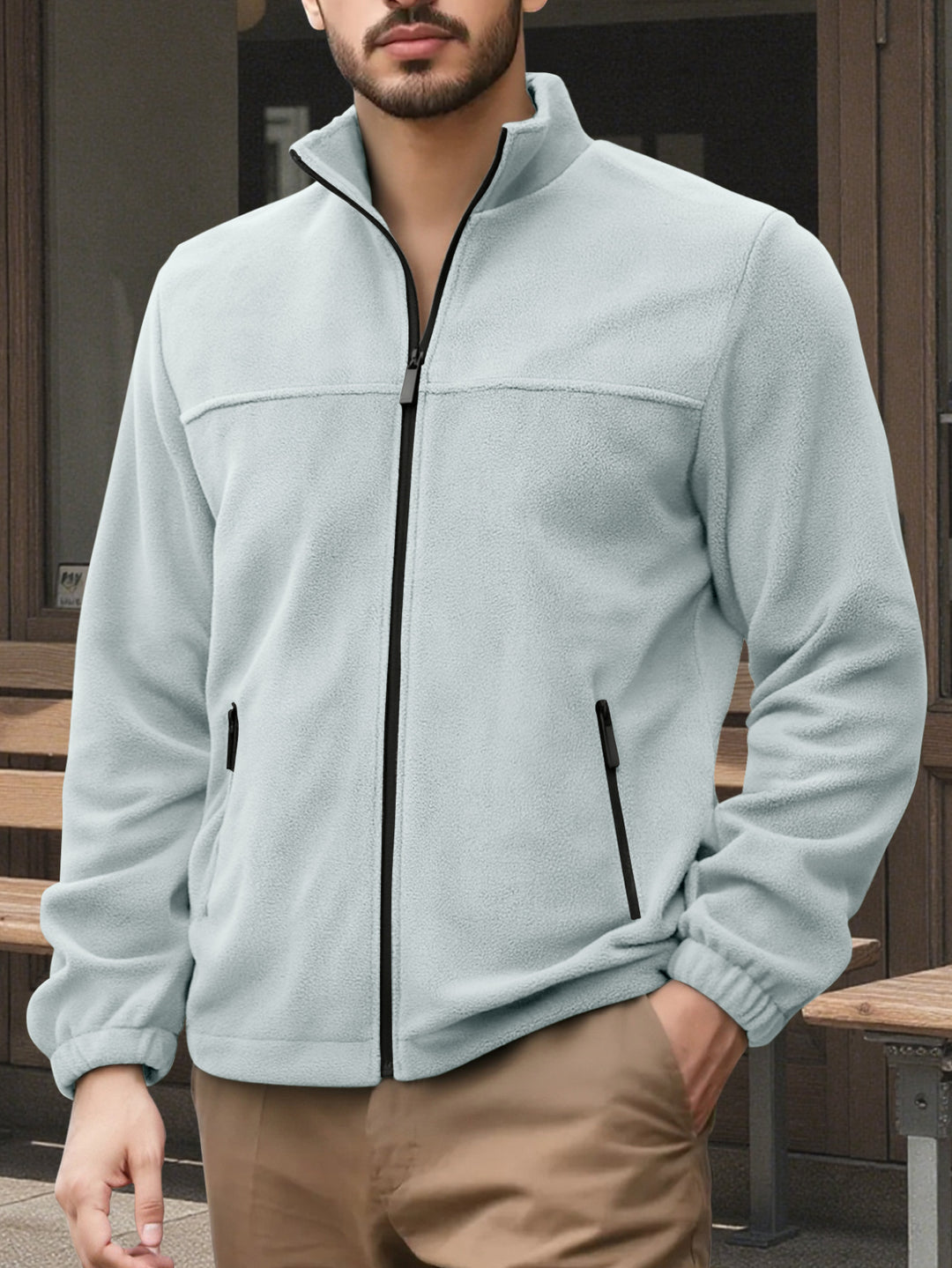 Herren Fleecejacke mit hohem Kragen Aliams