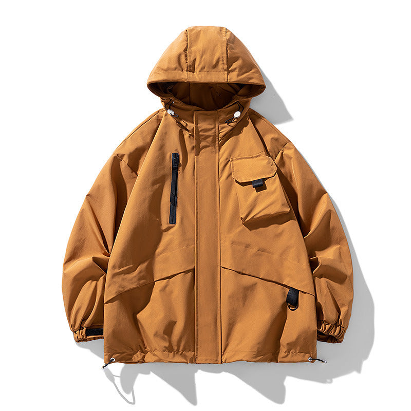 Unisex Funktionsjacke mit multifunktionalen Taschen und verstellbarem Kapuzenschutz Aliams