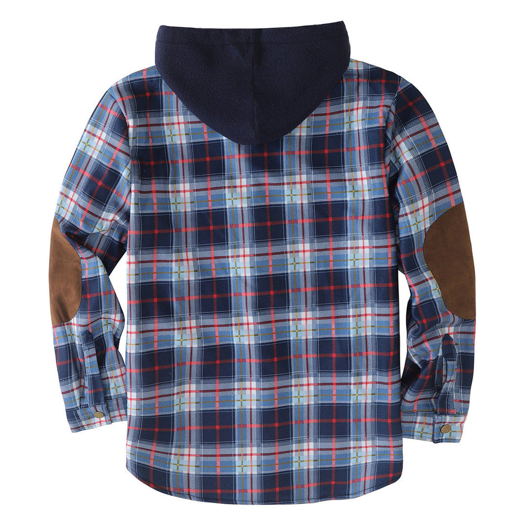 Herren wattierte Flanelljacke mit abnehmbarem Kapuzenfutter Aliams