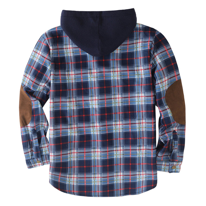 Herren wattierte Flanelljacke mit abnehmbarem Kapuzenfutter Aliams