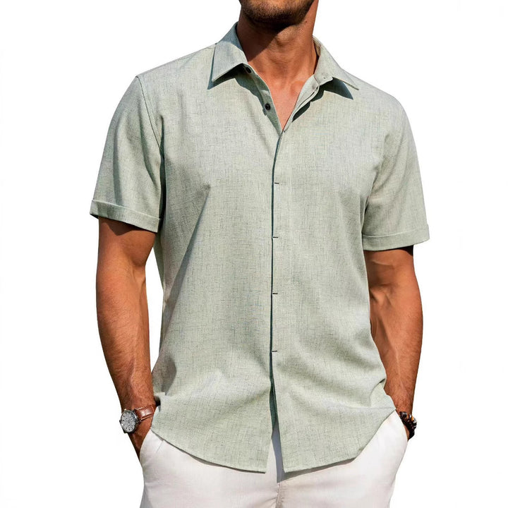 Herren Kurzarm-Hemd mit strukturiertem Design und modernem Kragen Aliams