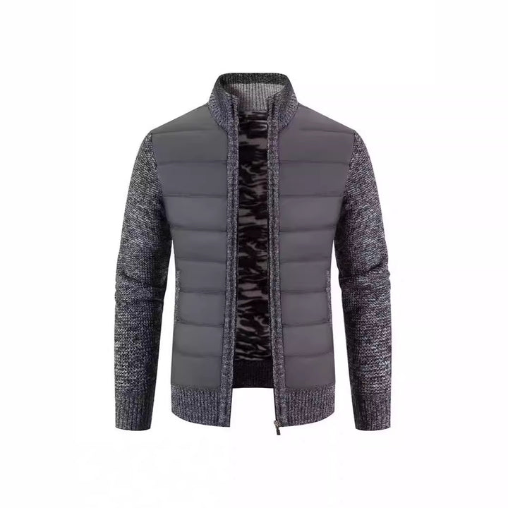 Herren Hybridjacke mit hochabschließendem Kragen und modischen Strickdetails Aliams