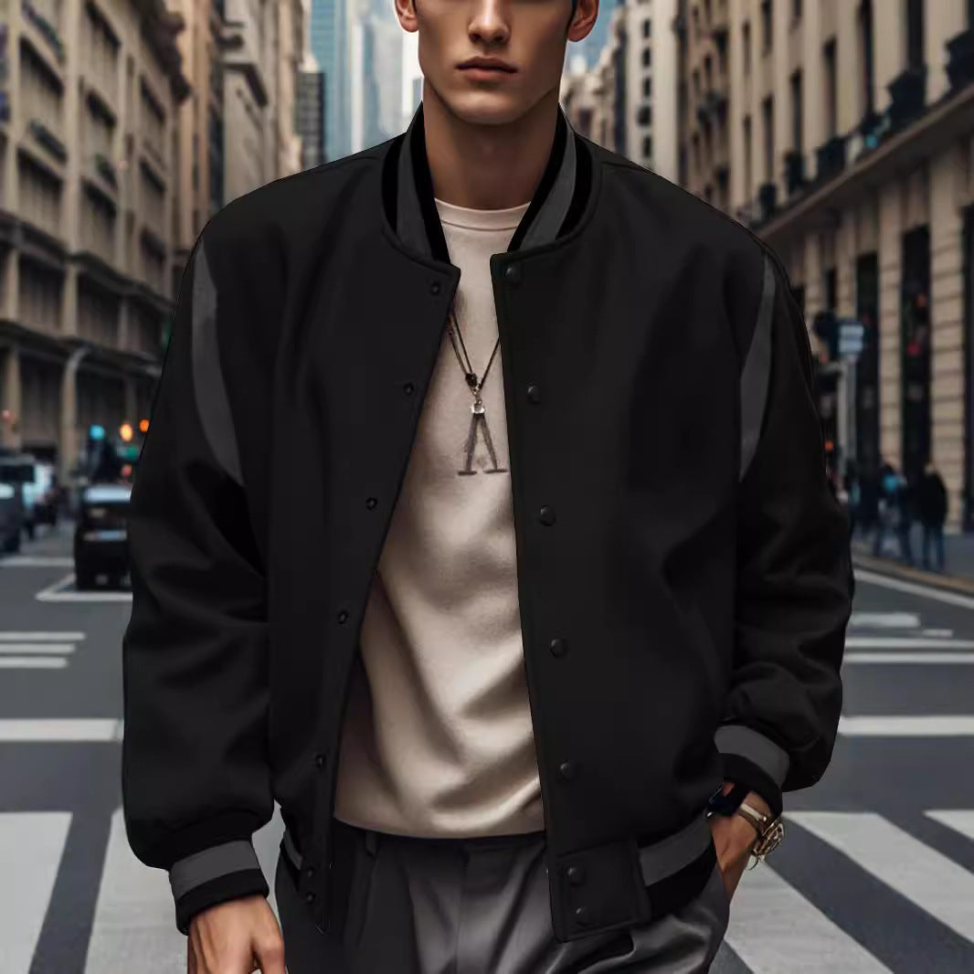 Herren stylische Collegejacke mit kontrastierenden Ärmeln und atmungsaktiven Materialien Aliams