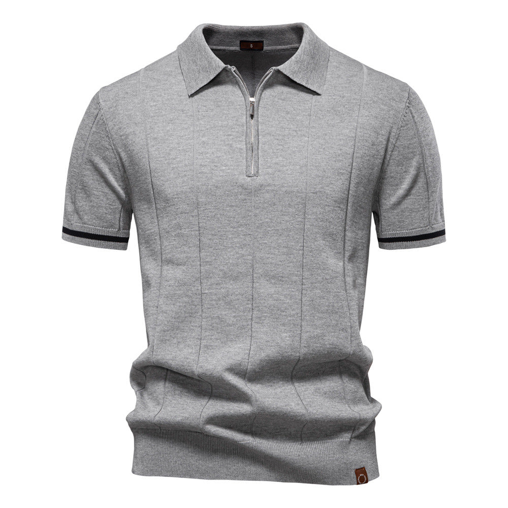 Herren Polohemd mit kurzer Knopfleiste und strukturiertem Design Aliams