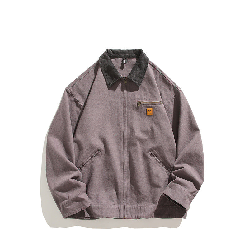 Herren robuste Freizeitjacke mit hohem Kragen und praktischen Taschen Aliams