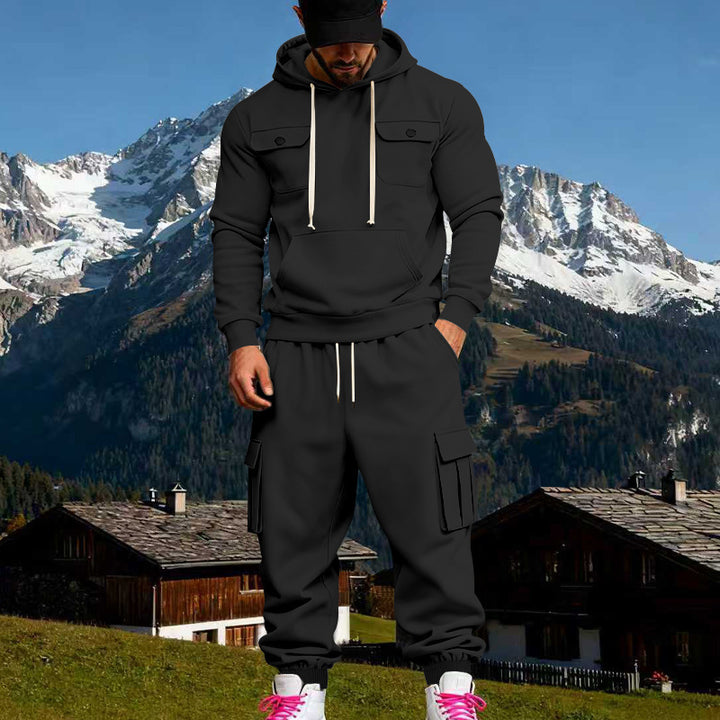 Herren Kapuzenpullover und Cargo-Hosen Set Aliams