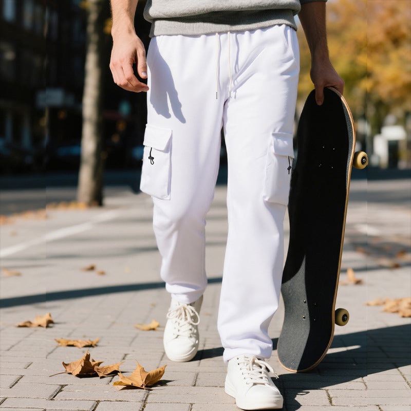 Herren bequeme Cargo-Jogginghose mit praktischen Seitentaschen Aliams