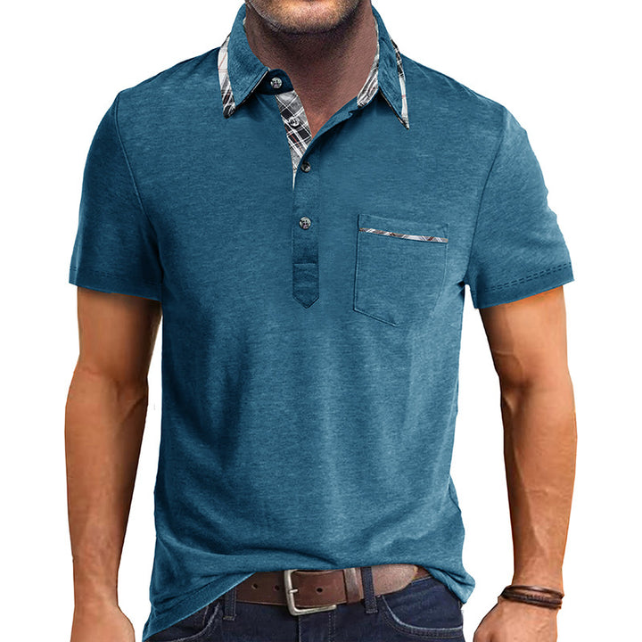 Herren elegantes Poloshirt mit modernem Kragen und kontrastierendem Design Aliams
