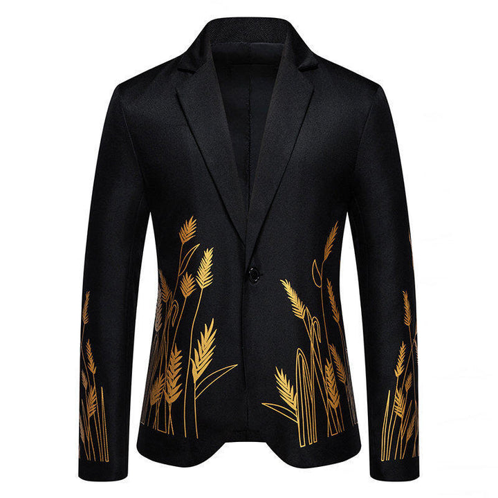 Herren eleganter Blazer mit floralen Stickereien Aliams