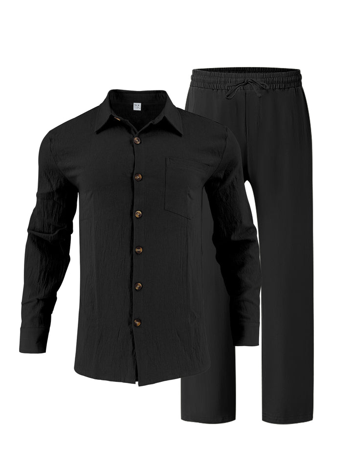 Herren elegante Hemd und Freizeithose Set Aliams