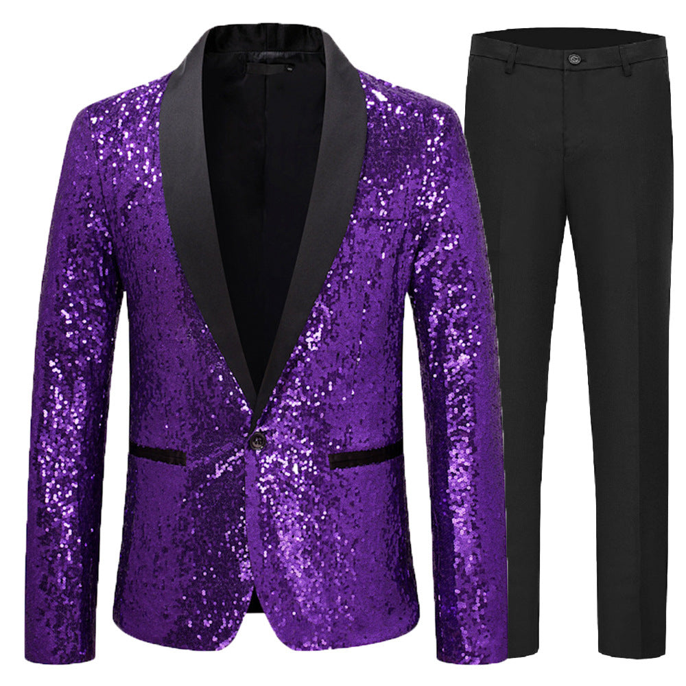 Herren Funkelnder Paillettenanzug Aliams