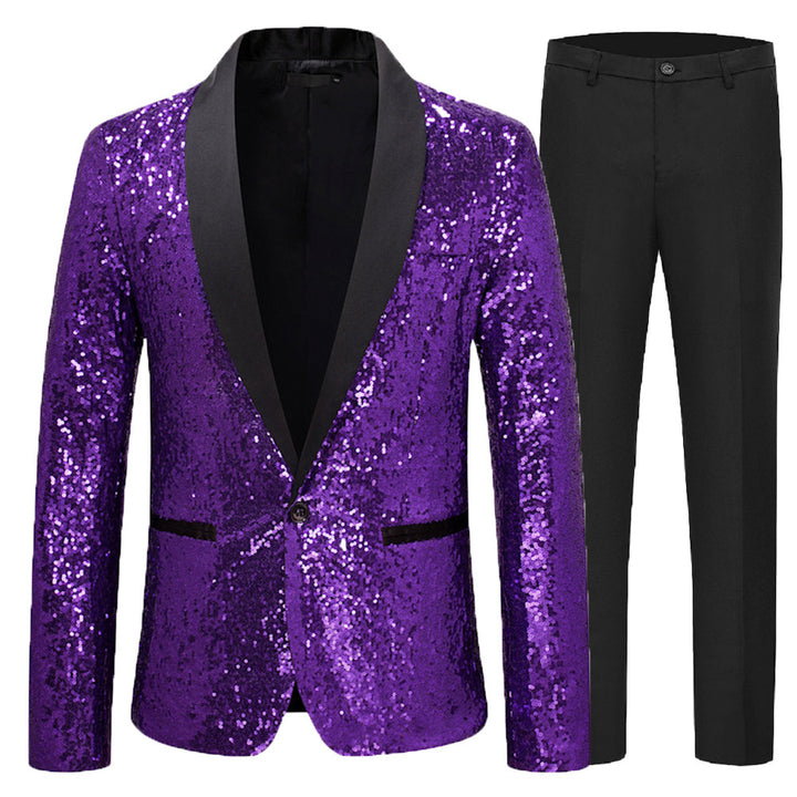 Herren Funkelnder Paillettenanzug Aliams