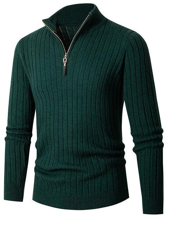 Herren Pullover mit Stehkragen und strukturiertem Rippdesign Aliams