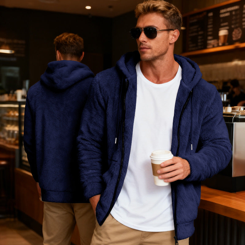 Herren Flauschige Kapuzenjacke Aliams