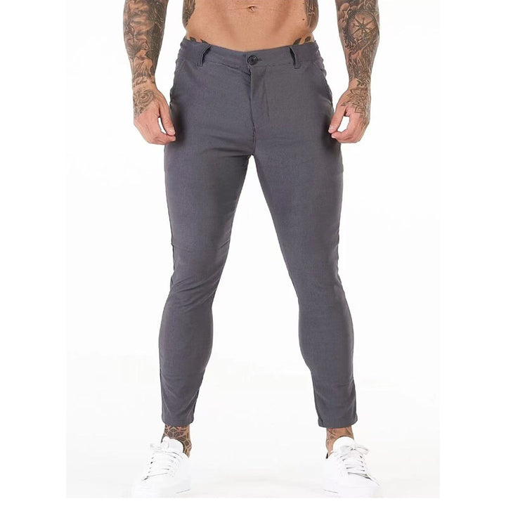 Herren Elegante Slim-Fit Chinos mit elastischem Bund und seitlichen Eingrifftaschen Aliams