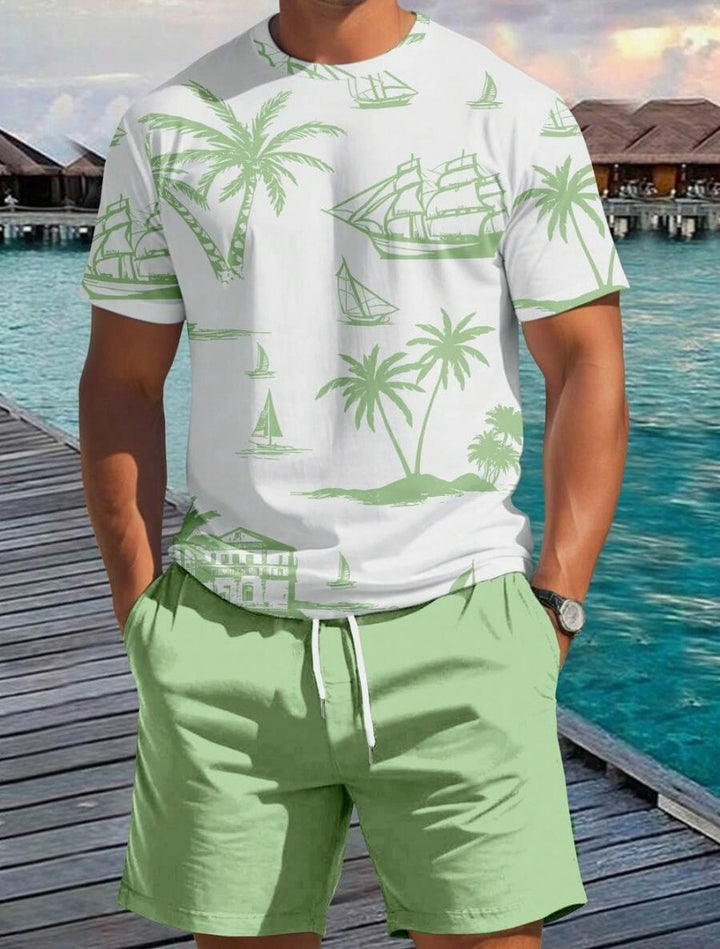 Herren Kurzarm-Shirt mit maritimem Motiv und entspannter Passform Aliams