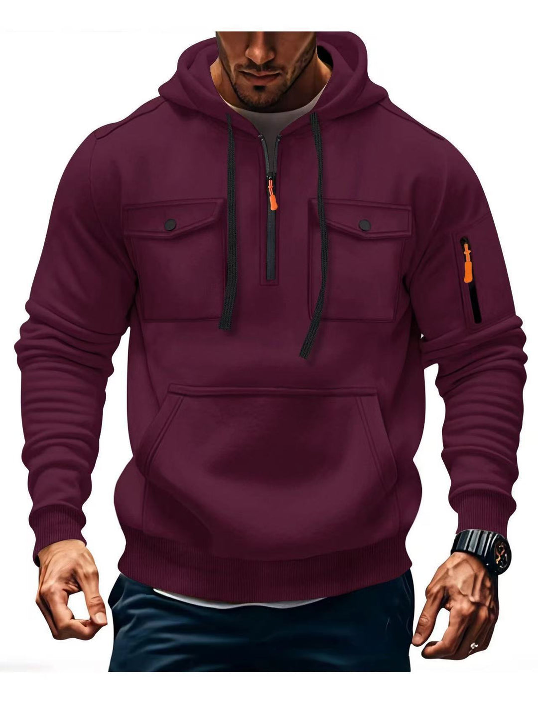 Herren Funktions Hoodie mit praktischen Taschen Aliams