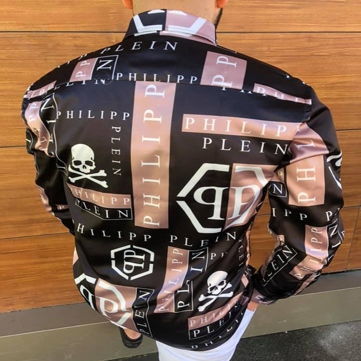 Herren Elegantes Hemd mit auffälligem Tierdruck und floralem Design Aliams