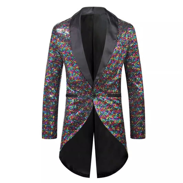 Herren Glitzernder Anzugblazer mit elegantem Schalkragen Aliams