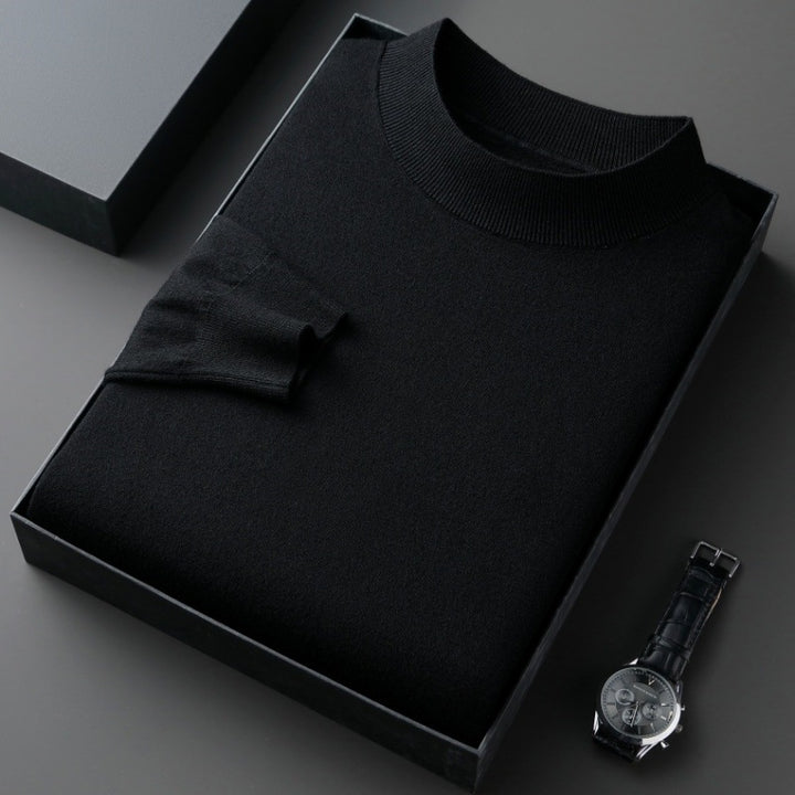 Herren eleganter Rundhalspullover aus feiner Baumwollmischung Aliams