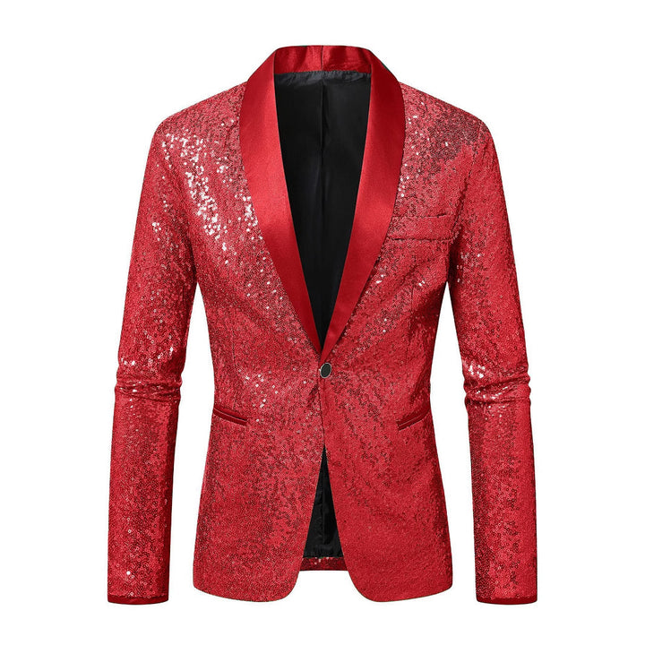 Herren Funkelnder Paillettenblazer mit modernem Schnitt Aliams