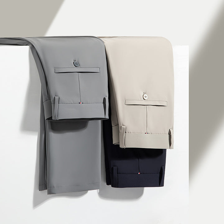 Herren elegante Anzughose mit schmalem Schnitt und komfortablem Bund Aliams