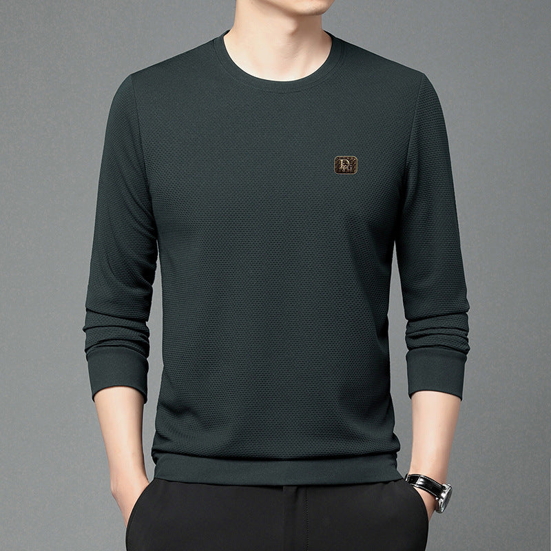 Herren hochwertiger Rundhals-Pullover mit strukturiertem Gewebe und modischem Design Aliams