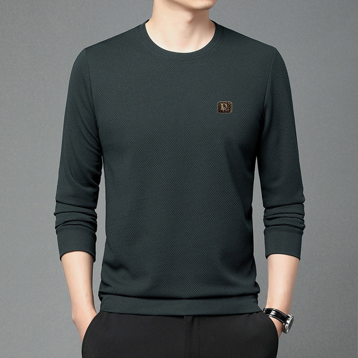 Herren hochwertiger Rundhals-Pullover mit strukturiertem Gewebe und modischem Design Aliams