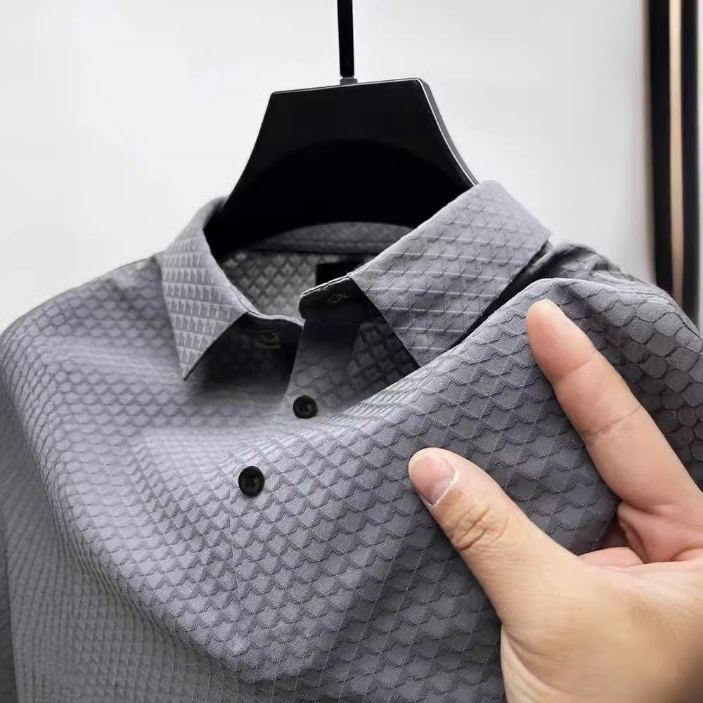 Herren strukturiertes Performance Button-Up-Shirt Aliams