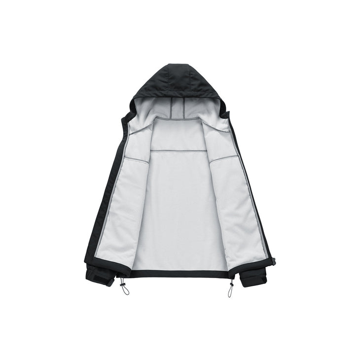 Herren funktionale und winddichte Outdoorjacke mit verstellbarer Kapuze Aliams