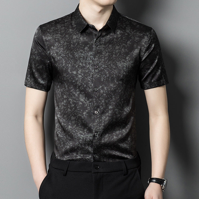 Herren Kurzarmhemd mit edlem Floral-Design und atmungsaktiven Eigenschaften Aliams