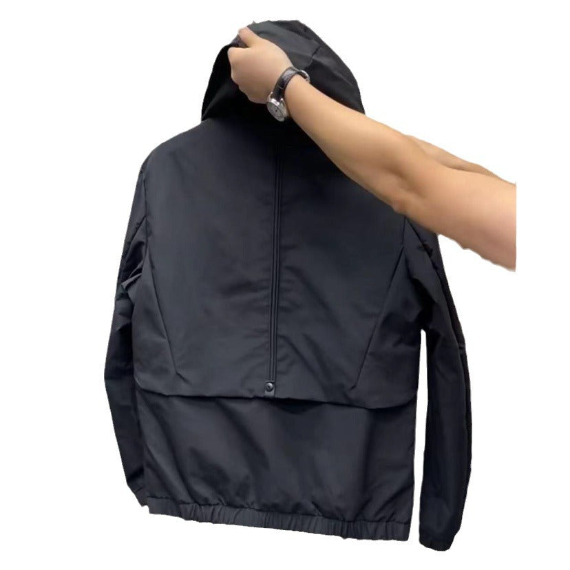 Herren Freizeitjacke mit verstellbarem Kapuzenkragen und praktischen Eingrifftaschen Aliams