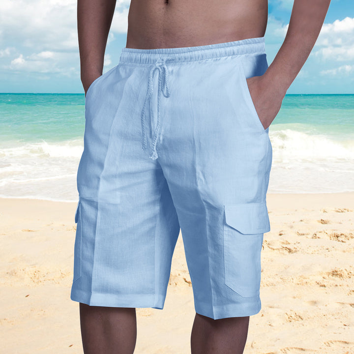 Herren Cargo-Shorts aus leichtem Leinenstoff Aliams